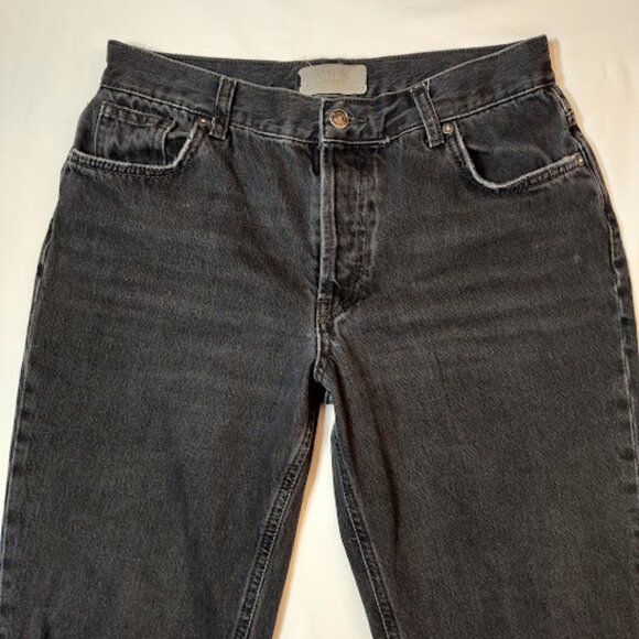WE THE FREE Black Distressed Cropped Jean Straight Mid Rise Boho Grunge Soft 28 - Picture 13 of 15